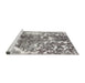 Sideview of Machine Washable Traditional Gray Rug, wshtr3826