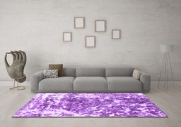 Machine Washable Persian Purple Traditional Area Rugs in a Living Room, wshtr3826pur