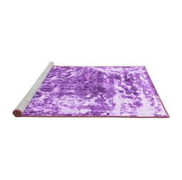 Sideview of Machine Washable Persian Purple Traditional Area Rugs, wshtr3826pur