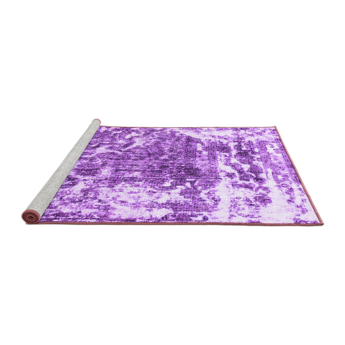 Sideview of Machine Washable Persian Purple Traditional Area Rugs, wshtr3826pur