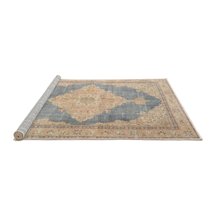 Sideview of Machine Washable Traditional Brown Rug, wshtr3827