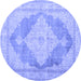 Round Persian Blue Traditional Rug, tr3827blu