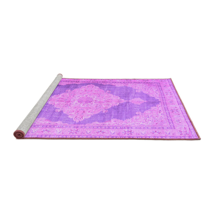 Sideview of Machine Washable Persian Purple Traditional Area Rugs, wshtr3827pur