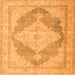 Serging Thickness of Persian Orange Traditional Rug, tr3827org