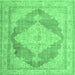 Square Persian Emerald Green Traditional Rug, tr3827emgrn