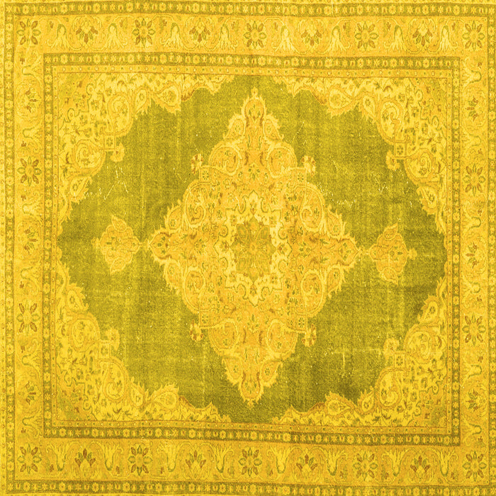 Square Persian Yellow Traditional Rug, tr3827yw