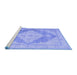 Sideview of Machine Washable Persian Blue Traditional Rug, wshtr3827blu