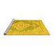 Sideview of Machine Washable Persian Yellow Traditional Rug, wshtr3827yw