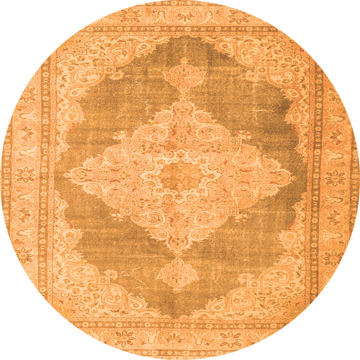 Square Persian Orange Traditional Rug, tr3827org