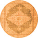 Square Persian Orange Traditional Rug, tr3827org
