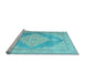 Sideview of Machine Washable Persian Light Blue Traditional Rug, wshtr3827lblu