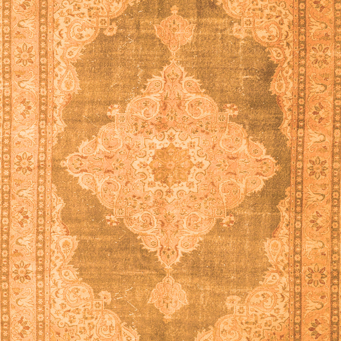 Serging Thickness of Machine Washable Persian Orange Traditional Area Rugs, wshtr3827org