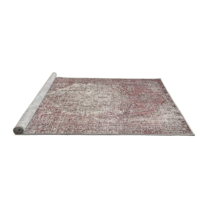 Sideview of Machine Washable Traditional Rose Pink Rug, wshtr3828