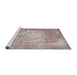 Sideview of Machine Washable Traditional Rose Pink Rug, wshtr3828