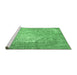 Sideview of Machine Washable Persian Emerald Green Traditional Area Rugs, wshtr3828emgrn