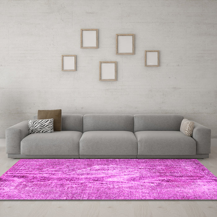 Machine Washable Persian Pink Traditional Rug in a Living Room, wshtr3828pnk