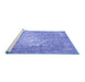 Sideview of Machine Washable Persian Blue Traditional Rug, wshtr3828blu