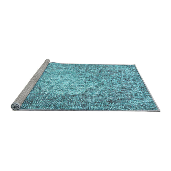 Sideview of Machine Washable Persian Light Blue Traditional Rug, wshtr3828lblu