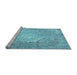 Sideview of Machine Washable Persian Light Blue Traditional Rug, wshtr3828lblu