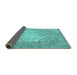 Sideview of Persian Turquoise Traditional Rug, tr3828turq