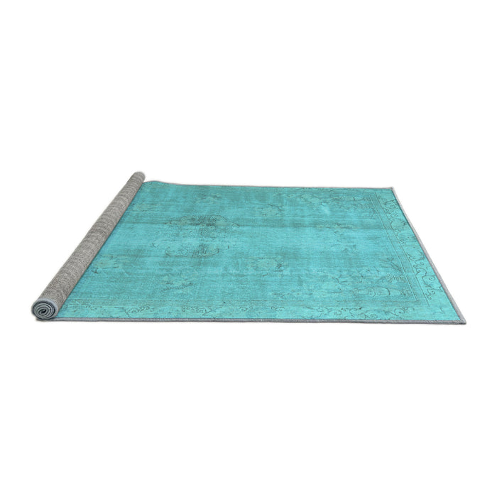 Sideview of Machine Washable Persian Light Blue Traditional Rug, wshtr3829lblu