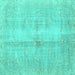 Square Persian Turquoise Traditional Rug, tr3829turq