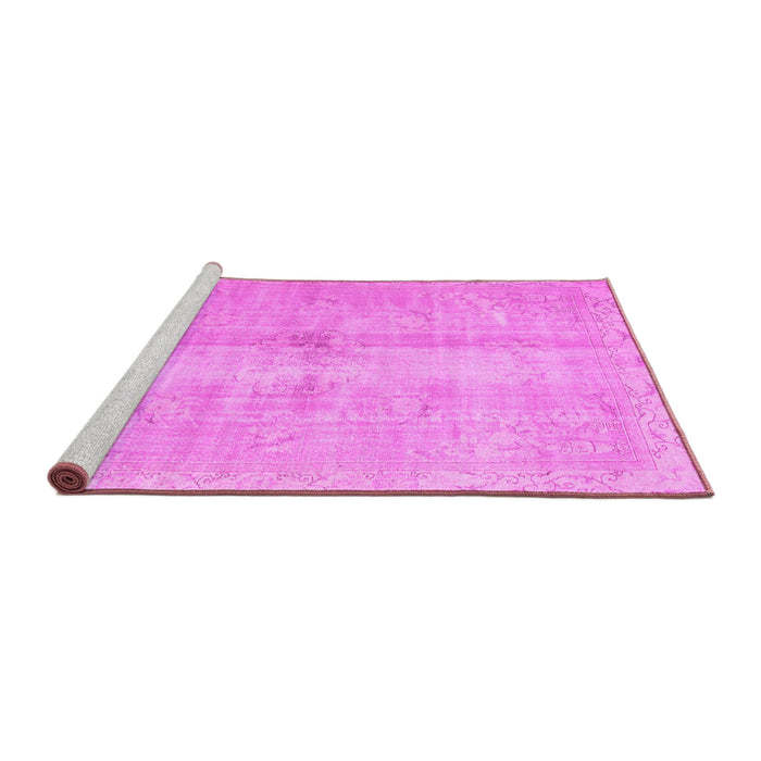 Sideview of Machine Washable Persian Pink Traditional Rug, wshtr3829pnk