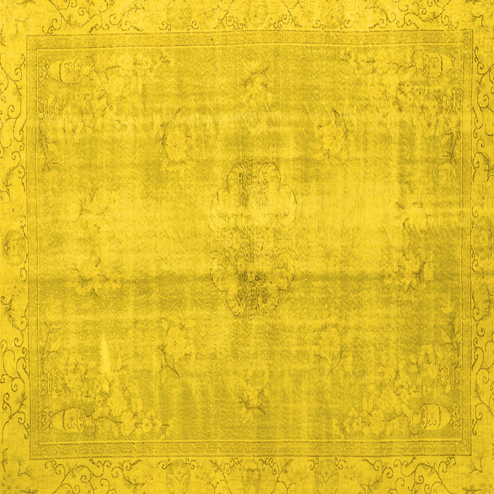 Square Persian Yellow Traditional Rug, tr3829yw