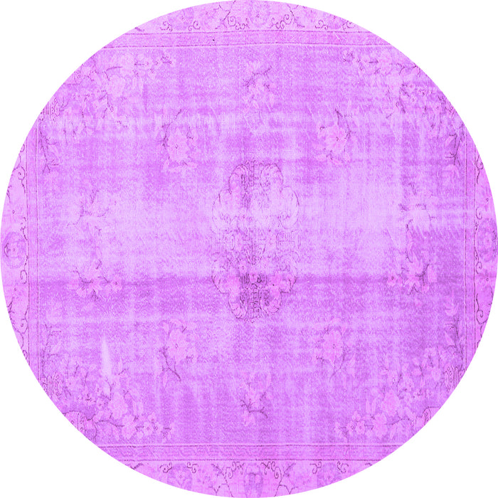Round Persian Purple Traditional Rug, tr3829pur