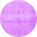 Round Persian Purple Traditional Rug, tr3829pur