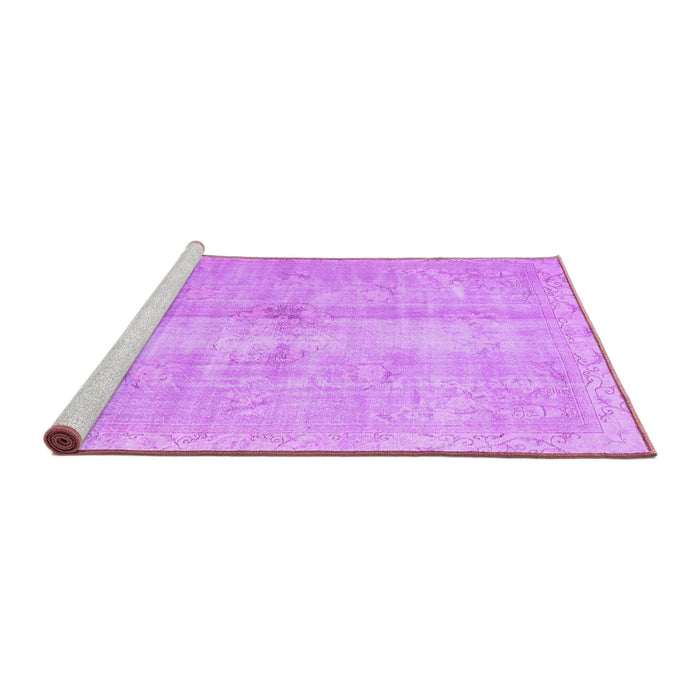 Sideview of Machine Washable Persian Purple Traditional Area Rugs, wshtr3829pur