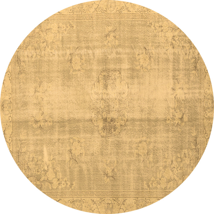 Round Persian Brown Traditional Rug, tr3829brn
