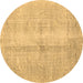 Round Persian Brown Traditional Rug, tr3829brn