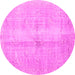 Round Persian Pink Traditional Rug, tr3829pnk