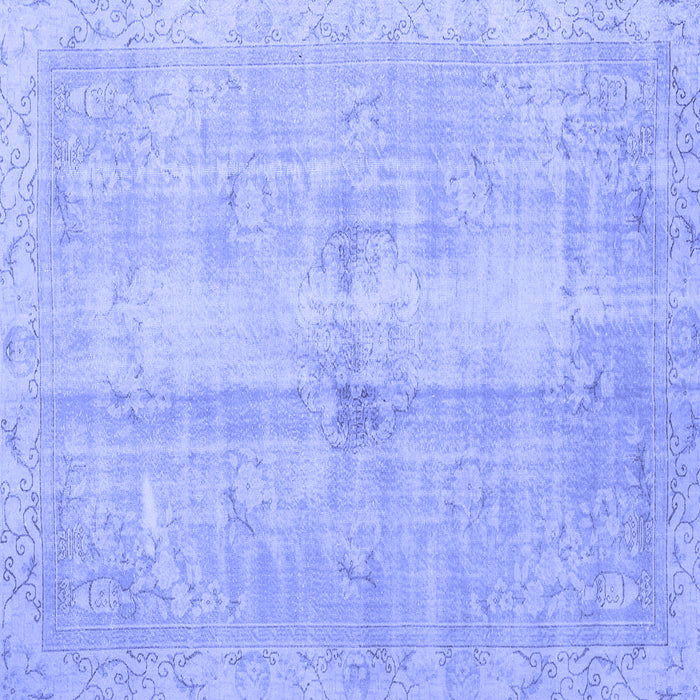 Square Machine Washable Persian Blue Traditional Rug, wshtr3829blu