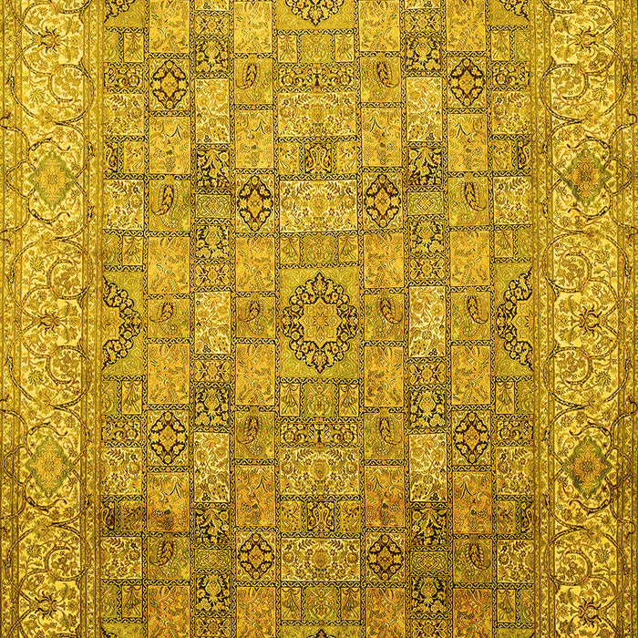 Machine Washable Persian Yellow Traditional Rug, wshtr382yw