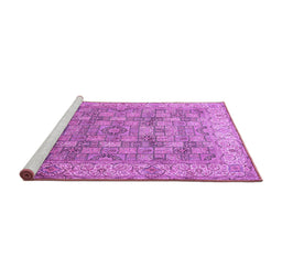 Sideview of Machine Washable Persian Purple Traditional Area Rugs, wshtr382pur