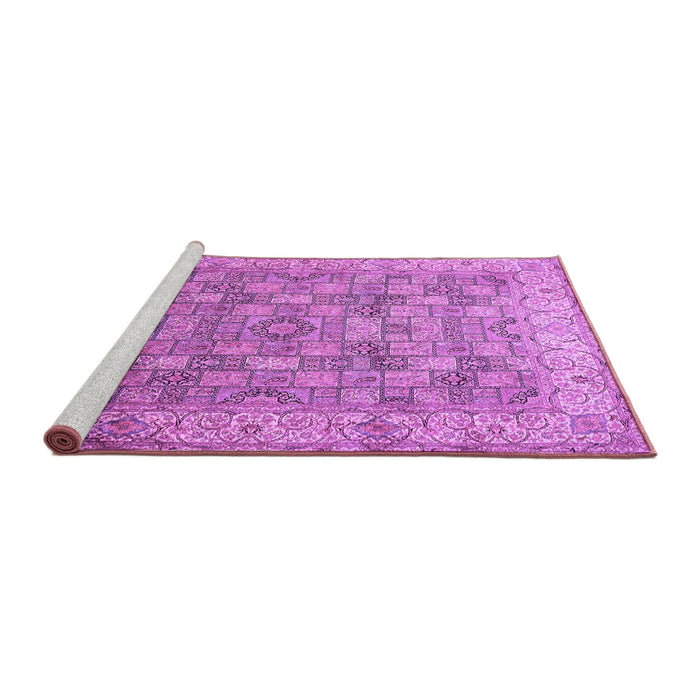 Sideview of Machine Washable Persian Purple Traditional Area Rugs, wshtr382pur