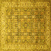 Square Persian Yellow Traditional Rug, tr382yw