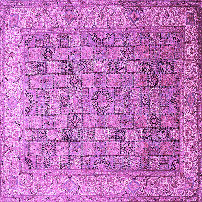Square Persian Purple Traditional Rug, tr382pur