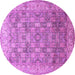 Round Machine Washable Persian Purple Traditional Area Rugs, wshtr382pur