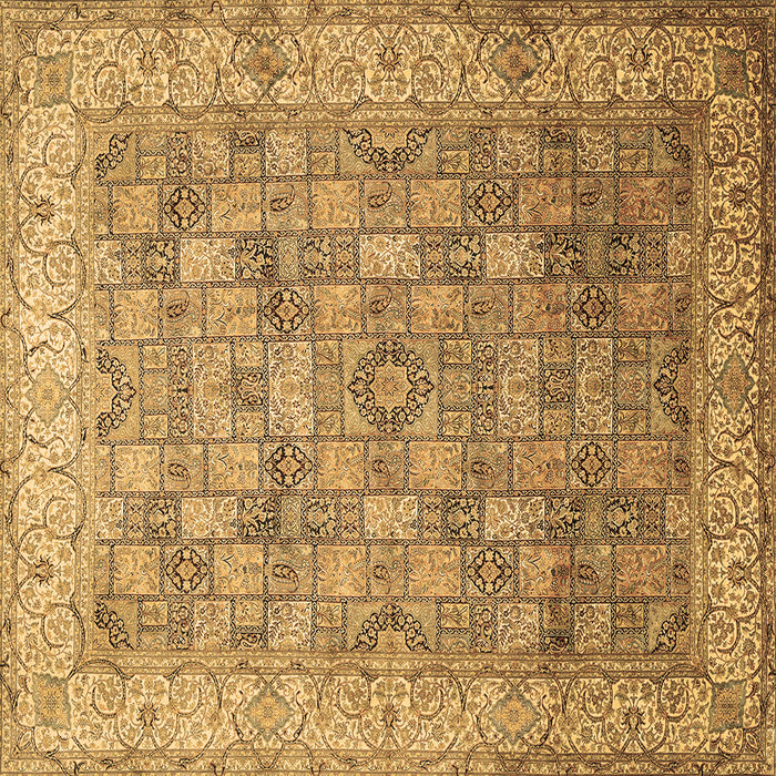 Square Machine Washable Persian Brown Traditional Rug, wshtr382brn