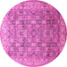 Round Machine Washable Persian Pink Traditional Rug, wshtr382pnk