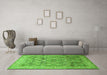 Machine Washable Persian Green Traditional Area Rugs in a Living Room,, wshtr382grn