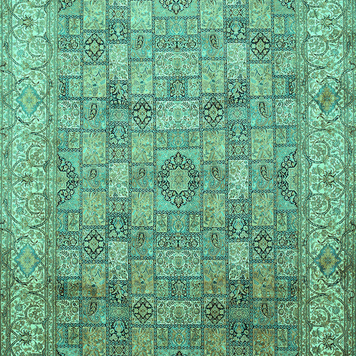 Machine Washable Persian Turquoise Traditional Area Rugs, wshtr382turq