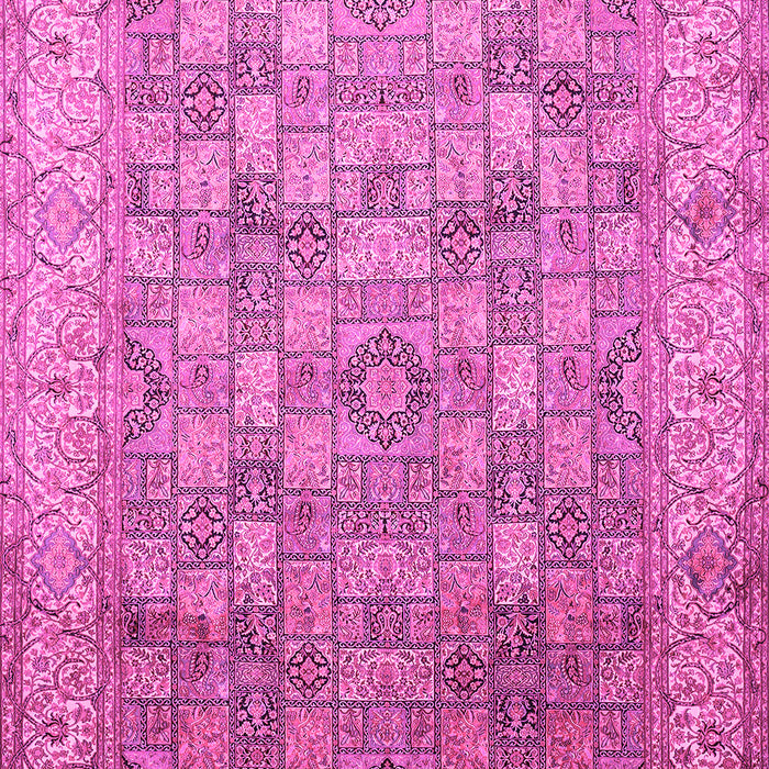 Machine Washable Persian Pink Traditional Rug, wshtr382pnk