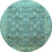 Round Persian Light Blue Traditional Rug, tr382lblu