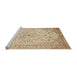 Sideview of Machine Washable Traditional Khaki Gold Rug, wshtr383