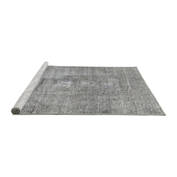 Sideview of Machine Washable Traditional Silver Gray Rug, wshtr3830