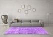 Machine Washable Persian Purple Traditional Area Rugs in a Living Room, wshtr3830pur